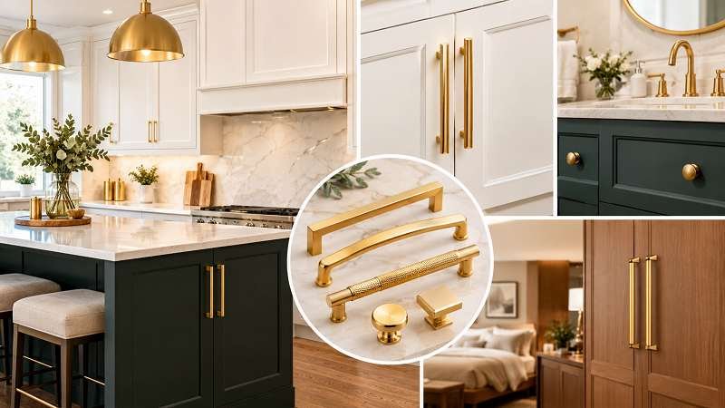 Elevate Your Interior Design with Elegant Gold Cabinet Handles